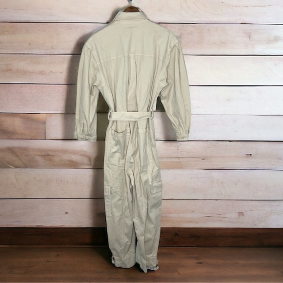 NWOT Banana Republic Andi Moleskin Flight Jumpsuit In Color Cream - Picture 5 of 12